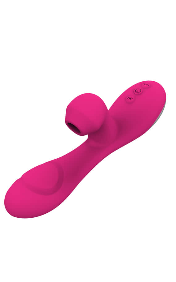 The latest world hit now here too! Powerful combined turbo silicone vibrator, sucker and G-spot stimulator, with three motors at an extra promotional price