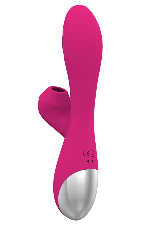 The latest world hit now here too! Powerful combined turbo silicone vibrator, sucker and G-spot stimulator, with three motors at an extra promotional price