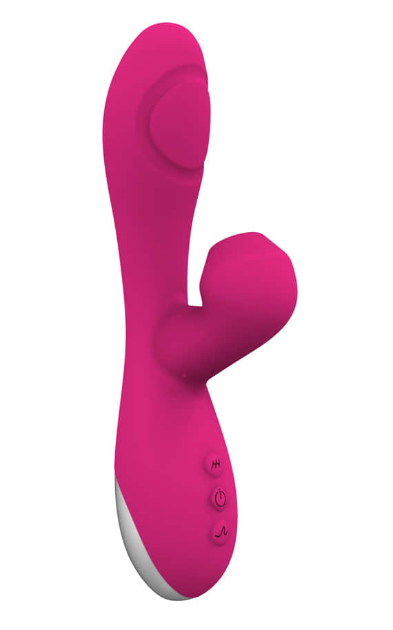 The latest world hit now here too! Powerful combined turbo silicone vibrator, sucker and G-spot stimulator, with three motors at an extra promotional price