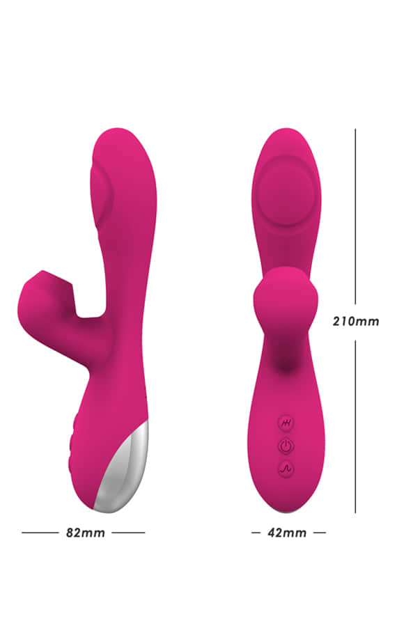 The latest world hit now here too! Powerful combined turbo silicone vibrator, sucker and G-spot stimulator, with three motors at an extra promotional price