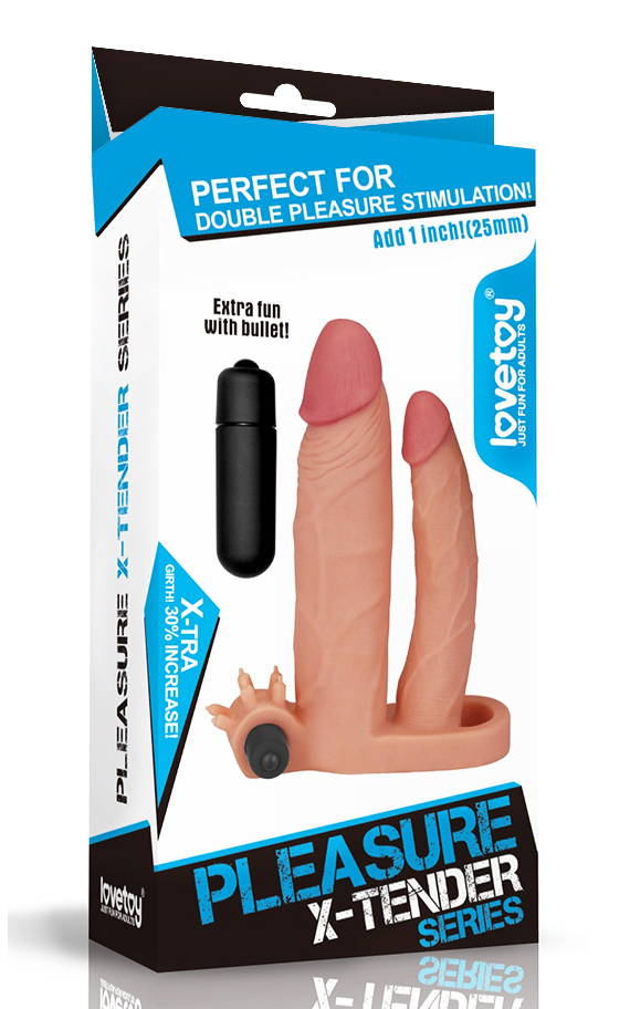 Penis sleeve for double penetration with vibration