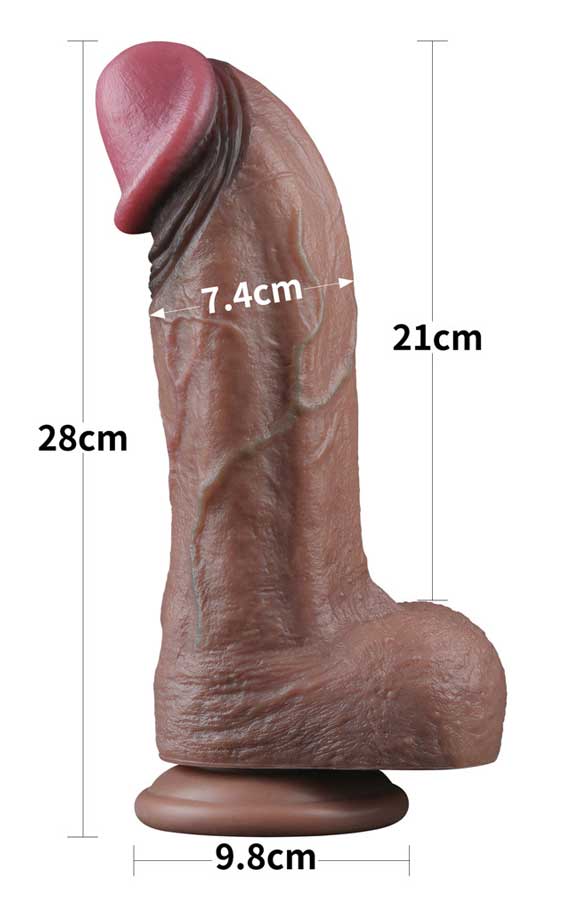 Large realistic dildo with bulging veins