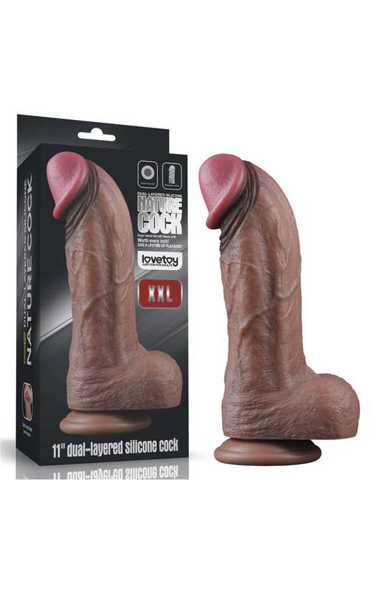 Large realistic dildo with bulging veins